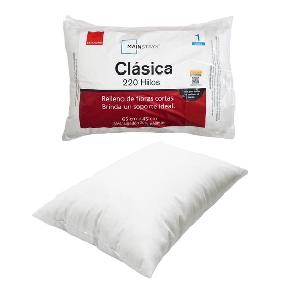 Almohada Mainstays Clásica Blanco 65x45 cm