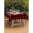 thumbnail image 2 of Outdoor Tablecloth with Umbrella Hole and Zipper, Christmas Rectangle Table Cloth 52x70 Inch Waterproof Tablecloth, Xmas Red Black Buffalo Plaid Snowflakes Pine Tree Picnic Table Cover for Patio, 2 of 7