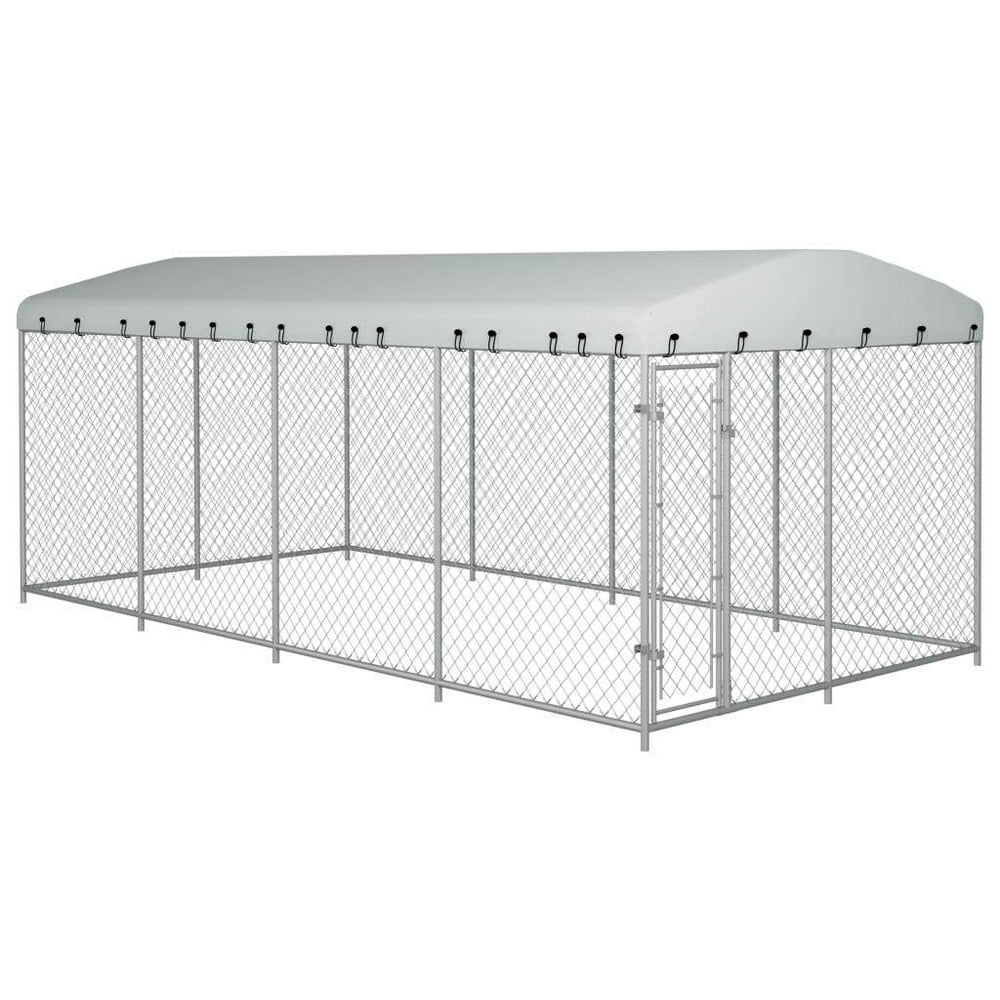 vidaXL Outdoor Dog Kennel with Roof 315"x157.5"x78.7"