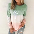 thumbnail image 2 of WEAIXIMIUNG T-Shirts Graphiques pour Femmes, Mode Amusante, Col Rond, Manches Longues, Dégradé, 2 of 5