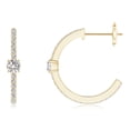 thumbnail image 2 of ANGARA Natural Diamond Solitaire Hoop Earrings in 14K Yellow Gold for Women (Size-3.3mm| Color-I-J| Clarity-I1-I2) | April Birthstone, Anniversary, Jewelry Gift for Women | Natural Diamond Earrings, 2 of 8