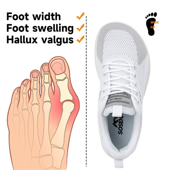 Sosenfer Hands-Free Slip-On Wide Toe Box Barefoot Sneakers - Women's Zero Drop Walking Shoes