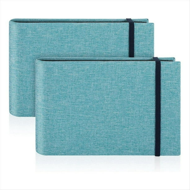 Paquete de 2 Álbumes de Fotos Pequeños, Álbumes de Fotos de 6 X 4, 200 Fotos, Mini Álbum de Fotos con Tapa, Cubierta Portátil, Memoria Azul