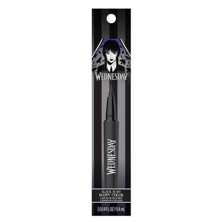Hard Candy X Wednesday Addams Liquid eyeliner, BLACK IS MY HAPPY COLOR, black