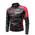 thumbnail image 2 of Men's Fashion Leather Jacket Brushed Warm Tooled Coat for Fall Winter Casual Outerwear, 2 of 2