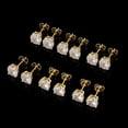 thumbnail image 3 of 18K White Gold / Yellow Gold Plated 3/4/5/6/7mm Round Cut Cubic Zirconia Stud Earrings Pack of 6 Pairs, 3 of 5