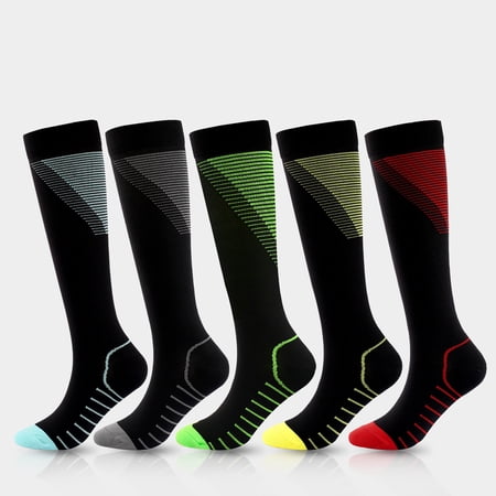 DNAKEN(5 pairs) Compression Socks for Women & Men Circulationis Best Support for Athletic Running,Hiking,Nursing compression socks for pregnant women mens compression socks