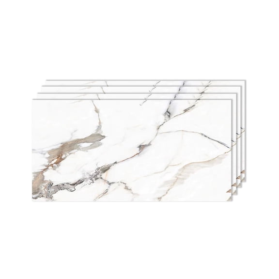 PVC Marble Wall Panels 4 Pcs, 24 in x 48 in, Realistic Marble Look for Shower Tile and Interior Decoration, Izodekor - Garden Of Eden