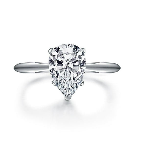 Pear Cut 2 Carat Moissanite Rings for Women D-Color S925 Moissanite Wedding Ring Set for Bridal Simulated Diamond Promise Ring Fiancee Lab Grown Diamond Engagement Rings Lady