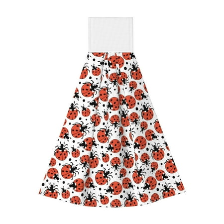 

Bixox Red Ladybugs Print Hand Towels for Bathroom Kitchen Fingertip Towel Fast Drying Washcloth for Bathroom Kitchen Home Decor