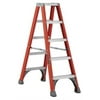 LOUISVILLE FM1505 5 ft Fiberglass Twin Stepladder, 300 lb Capacity