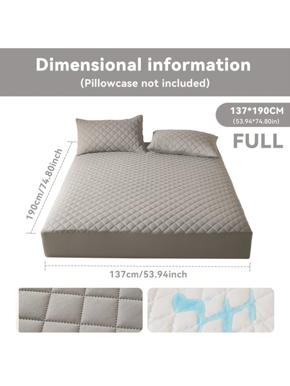 1 cool quilted waterproof mattress case - super soft, breathable and durable, hypoallergenic hotel quality, tightly fitting sheets, suitable for bedrooms, rooms and hotels, all-season comfort
