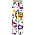 thumbnail image 4 of Yteetum Women's Carnival Pajamas Sets Oversized Lapel Mardi Gras Print Button Long Sleeve Sleepwear T Shirt and Pjs Pant 2 Piece Matching Set Casual Turndown Plus Size Pajama and Pants Loungewear Set, 4 of 9