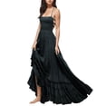 thumbnail image 3 of Jamsmile Womens Dress Spaghetti Strap Backless Bohemian Beach Long Dresses Casual Solid Color Cotton Party Maxi Dress, 3 of 6