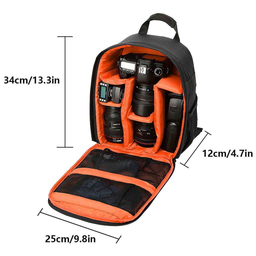 PULLIMORE DSLR Camera Bag Waterproof Camera Case Backpack Rucksack For SLR/DSLR Camera, Lens and Accessories "Orange" - image 4 of 10