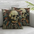 thumbnail image 3 of Fenyluxe Tribal Theme Throw Pillow Cover Ethnic Background with Feathers and Stripe in Native Style Decorative Square Pillow Case for Home Bedroom Living Room Cushion Cover  White, 3 of 5