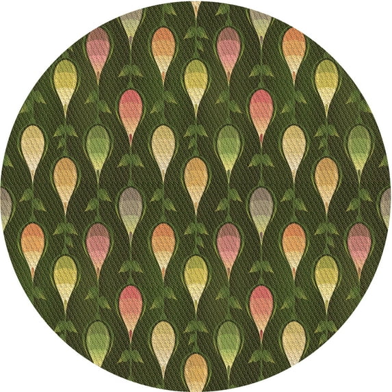 Ahgly Company Machine Washable Indoor Round Transitional Chocolate Brown Area Rugs, 3' Round