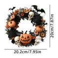 thumbnail image 2 of Halloween Wreaths for Front Door Sign 9 Inch Acrylic Pumpkin Bat Skeleton Spiderweb Wreath Ornament Door Hanger Decoration for Home Wall Decor Halloween Party Outdoor Indoor Decor, 2 of 5