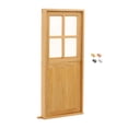 thumbnail image 4 of Puerta de casa de muñecas 1:12 con manija de puerta, muebles de casa de muñecas en miniatura sin pintar para regalos de niñas, 4 of 9