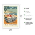 thumbnail image 2 of 1936 Monaco Grand Prix - Vintage Car Racing Poster by Géo Ham (Georges Hamel) - Fine Art Rolled Canvas Print 27in x 40in, 2 of 4