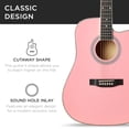 thumbnail image 6 of HarmonyStrings 41in Beginner Acoustic Guitar Full Size All Wood Cutaway Guitar Starter Set w/Case, Strap, Capo, Strings Pink, 6 of 7