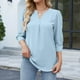 thumbnail image 2 of Camisa de gasa de manga 3/4 suelta de color sólido informal con estilo para mujer OAVQHLG3B Store lin121212, 2 of 5