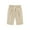 Beige, variant on ABATAB Cotton Linen Shorts for Women Elastic Waist Casual Shorts Bermuda Button down Knee Length Wide Leg Shorts with Pockets