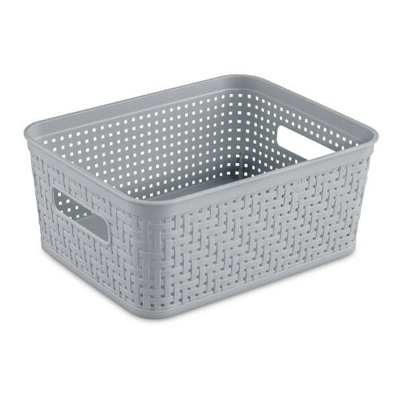 Sterilite 10 x 8 x 4.25 Inch Rectangular Short Basket for Home Organization