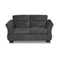 thumbnail image 2 of Benjara Avel 65 Inch Loveseat, Tapered Arms and Soft Dark Gray Polyester Cushions-Color:Dark GrayMaterial, 2 of 5