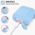 thumbnail image 3 of Coffea Protective Silicone Case with Keychain for AirPods 1 & 2 (Front LED Not Visible) (Sky Blue), 3 of 7