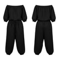 thumbnail image 4 of JOANKDMI Off The Shoulder Jumpsuits for Women Casual Long Rompers with Pockets Loose Fit Elastic Waist Drawstring Summer Beach Outfits Flowy One Piece Overalls, 4 of 6