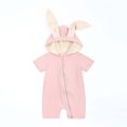 thumbnail image 2 of Toddler Baby Girls Boy Clothes Summer Romper Rabbit Ears Hooded Short-sleeved Jumpsuit Kids Summer Outfits, 2 of 8