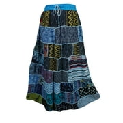 Mogul Retro Skirt Vintage Patchwork Ethnic Printed Rayon Boho Gypsy Skirts