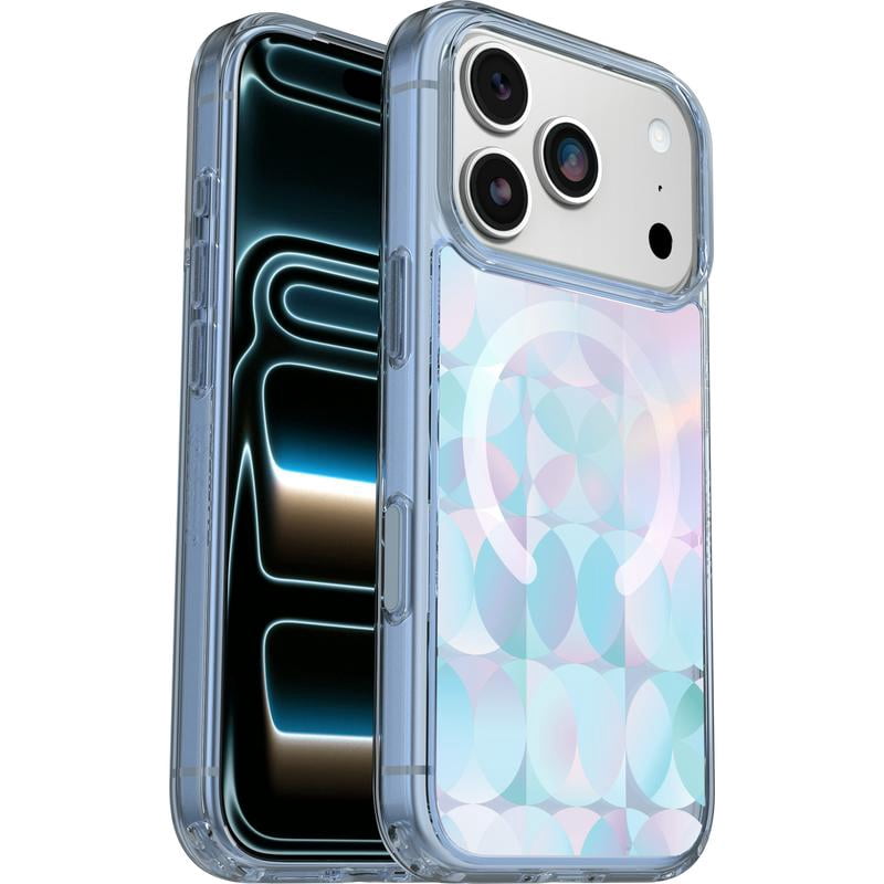 OtterBox iPhone 17 Pro (Only) Bundle: Symmetry Clear Series+ Case & Screen Protector - Opal Prism (Clear/Multicolor) - Snaps to MagSafe, Ultra-Sleek, Raised Edges Protect Camera & Screen, Non-Retail