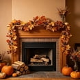 thumbnail image 4 of 6.56ft Artificial Maple Leaf and Pumpkin Garland, Autumn Thanksgiving Vine for Door, Mantel, Stair Rail, Table, Harvest Display and Seasonal Home Decor, A, 4 of 6