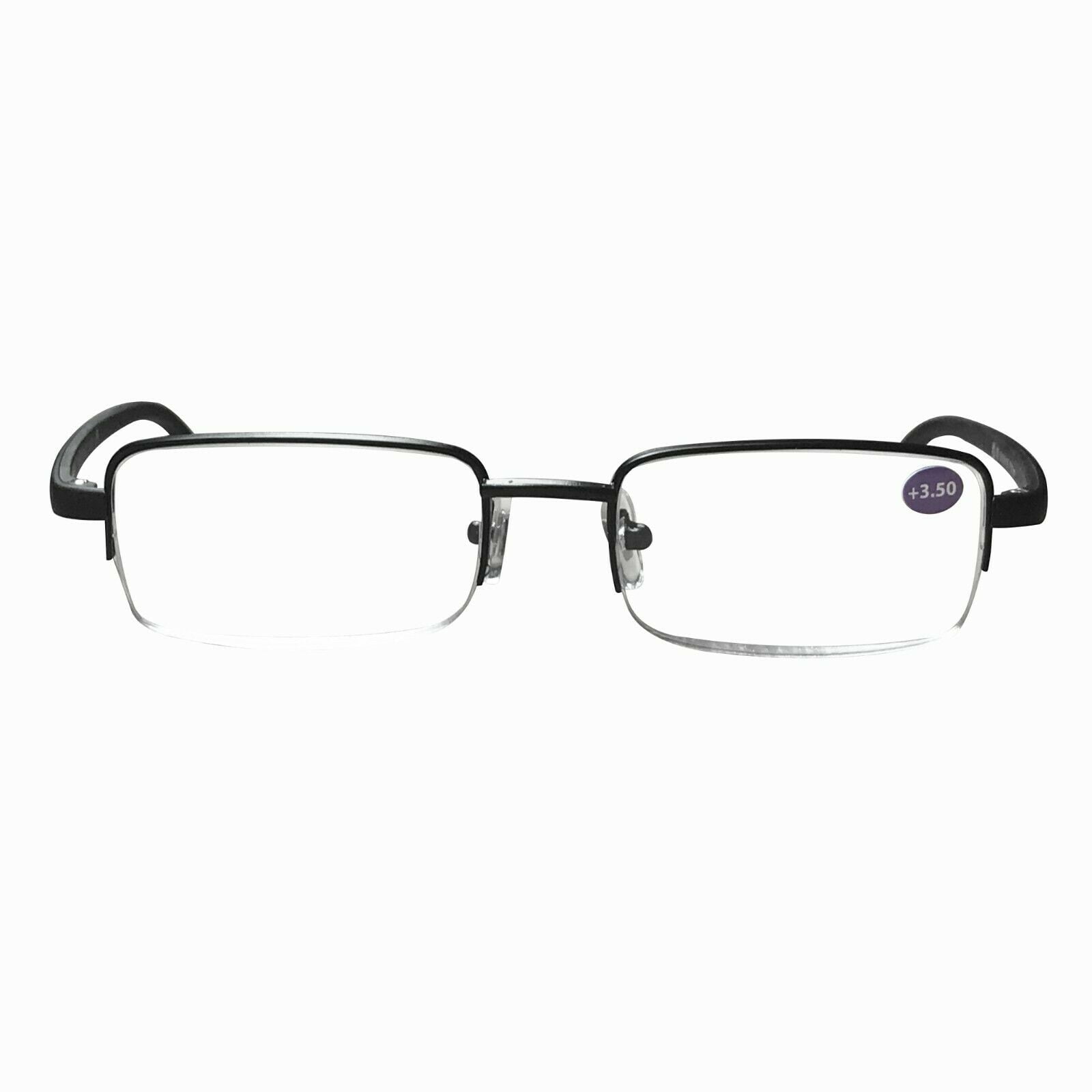 10 Pairs Mens Metal Frame Rectangle Half Frame Reading Glasses Classic Readers +1.50