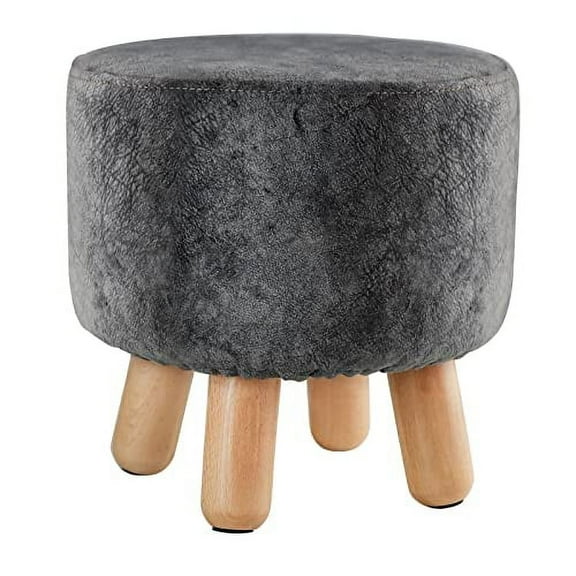 H&B Luxuries Fabric Round Padded Ottoman Foot Rest Stool
