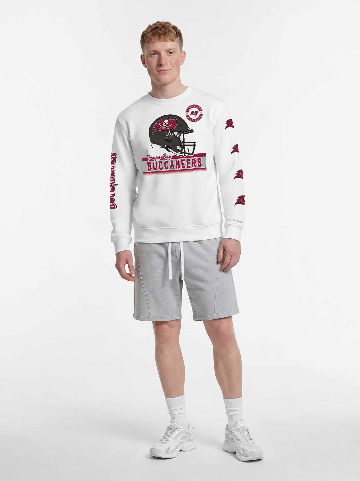 Tampa Bay Buccaneers Reebok Mens White Crew Sweatshirt