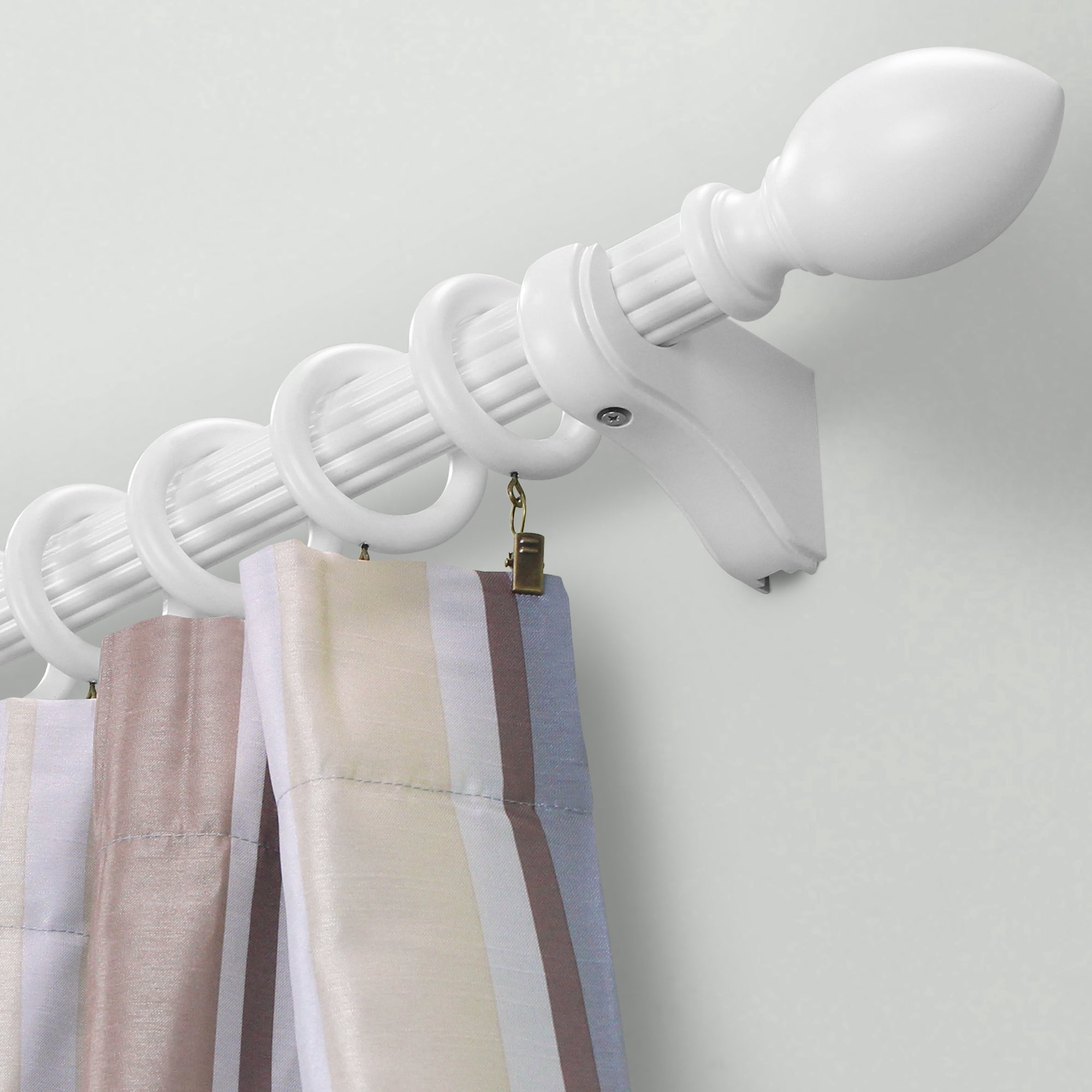 Lumi Mix and Match Wood Egg Finials in White for 1-3/8 in. dia. wood rod pole (2-Pack)