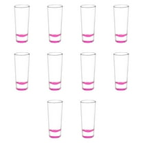 Cordial Shooter Shot Glasses 2 oz. Set of 10, Bulk Pack - Great for Birthdays, Parties, Indoor & Outdoor Events - Pink