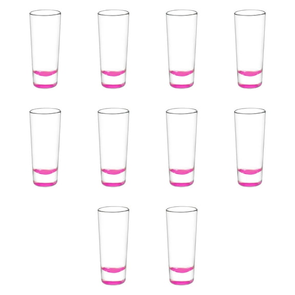 Cordial Shooter Shot Glasses 2 oz. Set of 10, Bulk Pack - Great for Birthdays, Parties, Indoor & Outdoor Events - Pink
