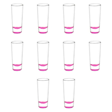 

Cordial Shooter Shot Glasses 2 oz. Set of 10 Bulk Pack - Great for Birthdays Parties Indoor & Outdoor Events - Pink