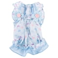 thumbnail image 3 of Floral Embellished Dog Dress in Yellow & Blue - Delicate Heart Print Dog Skirt Perfect for Small Breeds Cute Pet Outfit for Spring and Summer Occasions, 3 of 10