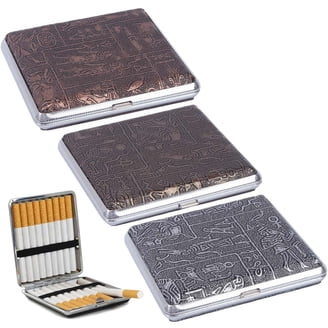 case for rolled cigarettes Retro ancient silver cigarette box for medium and coarse cigarettes  dual-purpose medium cigarettes 20/coarse cigarettes 16 cigarettes metal  cigarette box anti-pressure portable