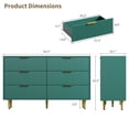 thumbnail image 3 of Huisuilinss Fluted 3/5/6 Drawer Dresser For Bedroom,Wood Wide Chest Of Drawers,Tall Nightstand,Double Dresser,Modern Side Table With Metal Handle & Feet For Living Room Hallway, 3 of 7