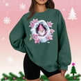 thumbnail image 2 of Christmas Sweatshirts for Women Thin Fleece Crew Neck Print Loose Long Sleeve Sweatshirt Tunic Tops, 2 of 5
