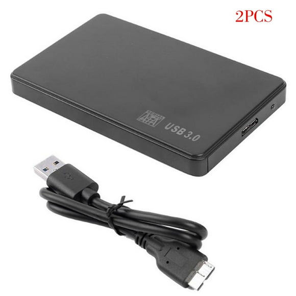 Langgg 2 Pieces Sata to USB3.0 2.5 inch Hard Disk Case External Hard Disk Box with USB Cable HDD Enclosure USB3.0