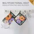 thumbnail image 4 of Yayeee Oven Mitts and Pot Holder Set of 2 Heat Resistant Kitchen Gloves Baking Hot Pad, Bright Flowers, 4 of 5