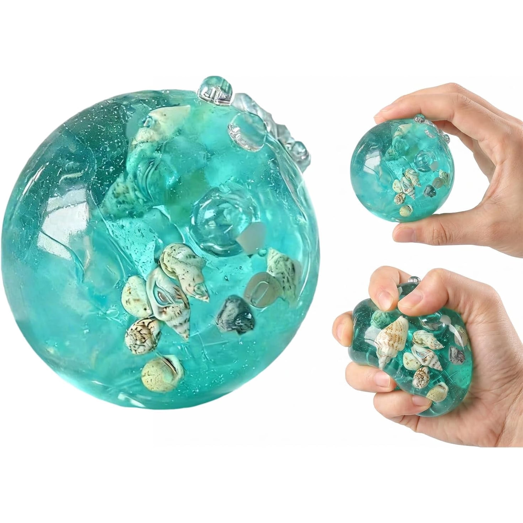 BRICKSWAN Ocean-Themed Stress Relief Squeeze Ball, Slow-Rising Tpr, Soft Seashell Design, Portable Sensory Toy for Kids and Adults