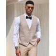 thumbnail image 2 of COOFANDY Men's V-Neck Sleeveless Business Suit Vests Slim Fit Wedding Waistcoat, 2 of 6
